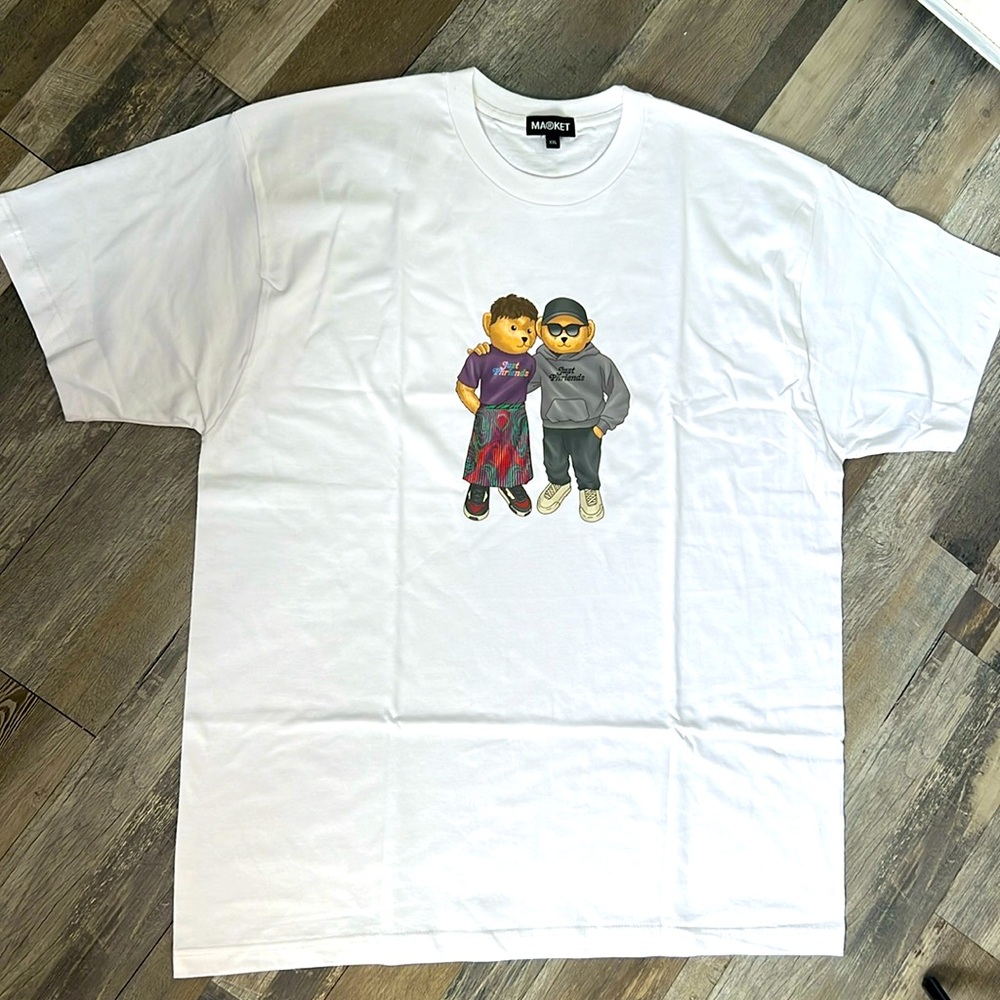 Market Graphic T Shirt Men’s Collab shirt unisex MKT white just friends sz. XXL